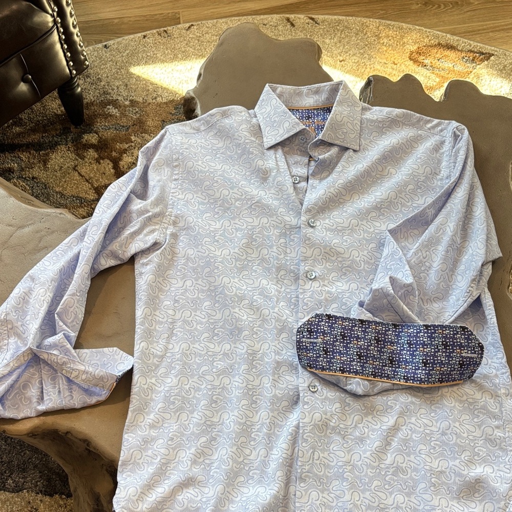 Stylish Men's Lavender and White Swirl Pattern Shirt